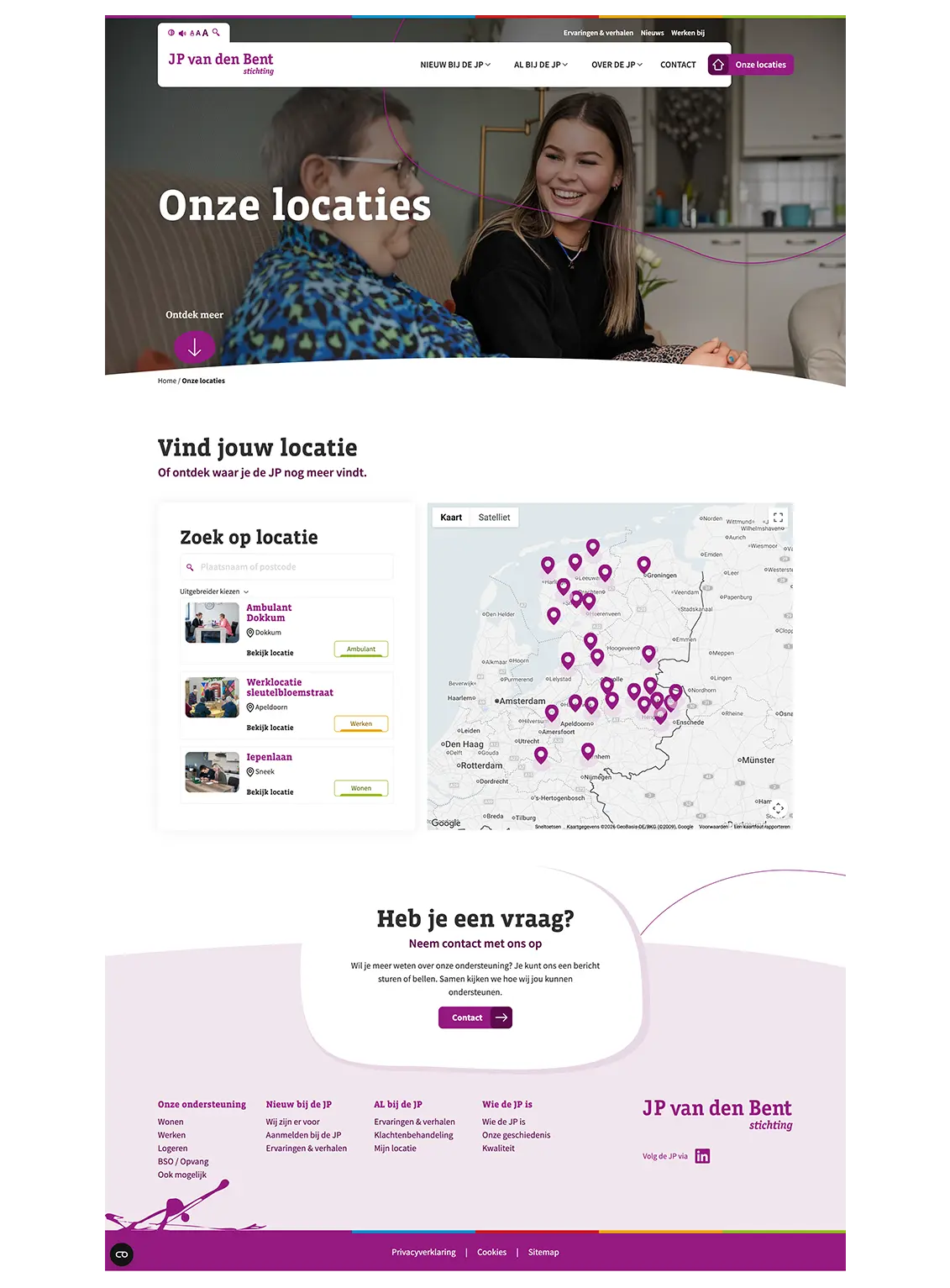 Jp Vd Bent Locaties